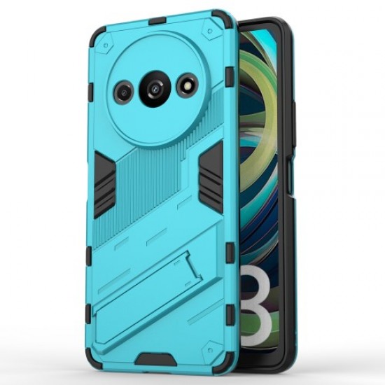For Xiaomi Redmi A3 Phone Cover PC+TPU Dual-Layer Protection Case Built-in Kickstand - Baby Blue XIAOMI Cases Mobile