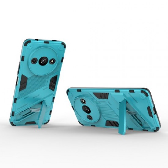 For Xiaomi Redmi A3 Phone Cover PC+TPU Dual-Layer Protection Case Built-in Kickstand - Baby Blue XIAOMI Cases Mobile