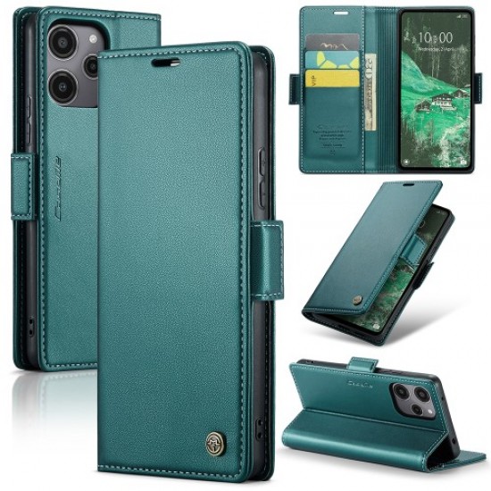 CASEME 023 Series For Xiaomi Redmi 12 4G / 12 5G (Global) / Redmi Note 12R 5G / Poco M6 Pro 5G Case Glossy Litchi Texture Cover - Green XIAOMI Cases Mobile