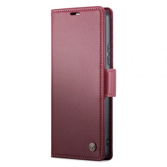 CASEME 023 Series For Xiaomi Redmi 12 4G / 12 5G (Global) / Redmi Note 12R 5G / Poco M6 Pro 5G Case Glossy Litchi Texture Cover - Red XIAOMI Cases Mobile