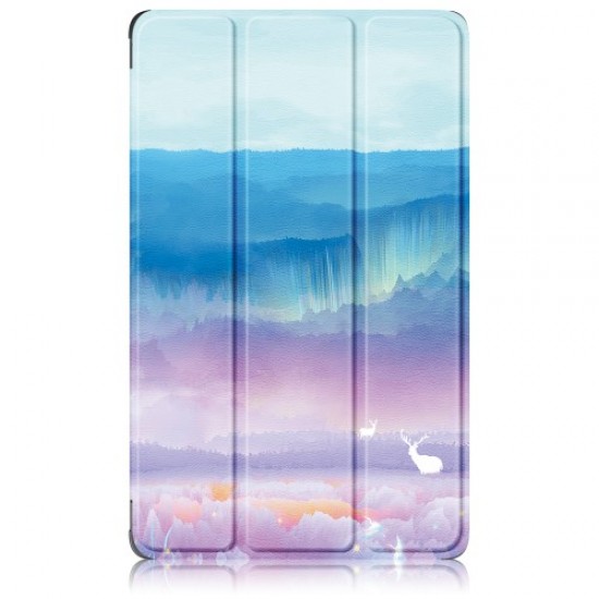 Θήκη Βιβλίο Tri-Fold με Βάση Στήριξης για Lenovo Tab M8 Gen 4 TB-300FU - Ελάφια σε Ονειρικό Τοπίο Lenovo Θήκες Tablet