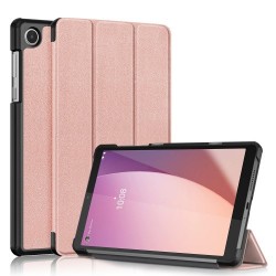 Tablet Case for Lenovo Tab M8 Gen 4 TB-300FU Tri-fold Stand Solid Color PU Leather Tablet Cover - Rose Gold Tablet Case for Lenovo Tab M8 Gen 4 TB-300FU Tri-fold Stand Solid Color PU Leather Tablet Cover - Rose Gold
