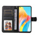 For Oppo A78 4G Shockproof Phone Case PU Leather Wallet Stand Calf Texture Cover - Black Oppo Realme Cases Mobile