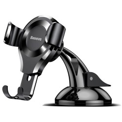 BASEUS Universal Gravity Vehicle Cell Phone Mount Stand Car Dashboard Phone Holder with Clamp for iPhone/Samsung Compatible with 63-88mm Devices - Black BASEUS Universal Gravity Vehicle Cell Phone Mount Stand Car Dashboard Phone Holder with Clamp for iPhone/Samsung Compatible with 63-88mm Devices - Black