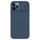 NILLKIN Magnetic Absorption Liquid Silicone+PC Phone Cover [Support Wireless Charge] for iPhone 12 / iPhone 12 Pro - Blue Apple Cases Mobile