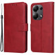 Θήκη Πορτοφόλι με Βάση Στήριξης (Όψη Δέρματος) για Xiaomi Redmi Note 13 Pro 4G / Poco M6 Pro 4G - Κόκκινο XIAOMI Θήκες Κινητών
