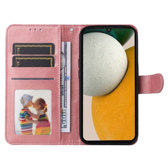 Θήκη Πορτοφόλι με Βάση Στήριξης (Όψη Δέρματος) για Samsung Galaxy A15 5G - Ροζ Samsung Θήκες Κινητών