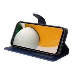 For Samsung Galaxy A15 5G Case Shockproof Phone Shell Calf Texture Leather Wallet Phone Cover - Blue For Samsung Galaxy A15 5G Case Shockproof Phone Shell Calf Texture Leather Wallet Phone Cover - Blue