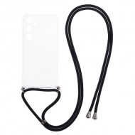 For Samsung Galaxy S24+ Case Transparent TPU Phone Cover with Lanyard
