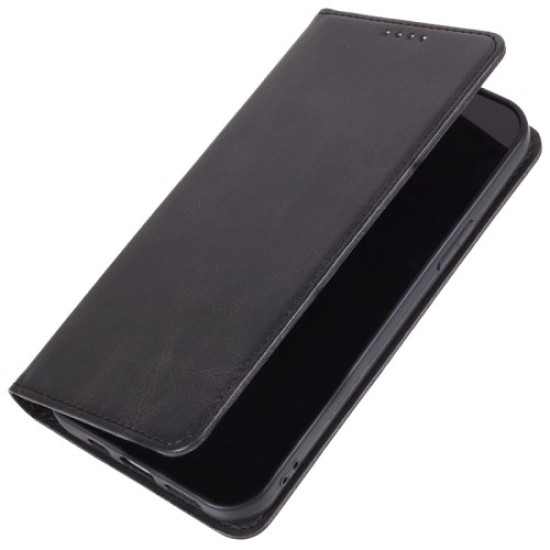 For Samsung Galaxy S24+ PU Leather Case Business Style Magnetic Cell Phone Cover - Black Samsung Cases Mobile