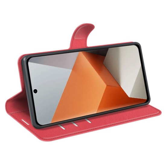 For Xiaomi Redmi Note 13 Pro+ 5G Case Litchi Texture Wallet Stand Leather Phone Shell - Red XIAOMI Cases Mobile