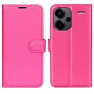 For Xiaomi Redmi Note 13 Pro+ 5G Case Litchi Texture Wallet Stand Leather Phone Shell - Rose