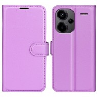For Xiaomi Redmi Note 13 Pro+ 5G Case Litchi Texture Wallet Stand Leather Phone Shell - Purple