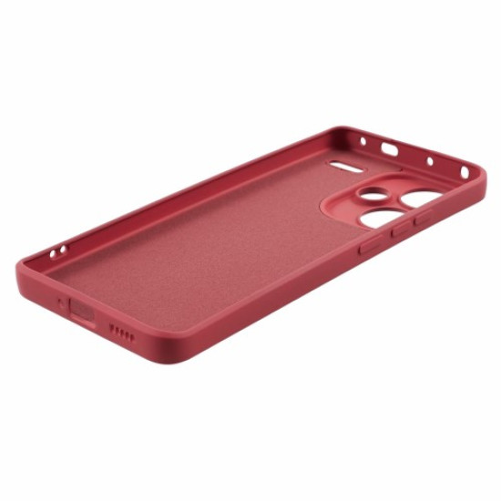 For Xiaomi Redmi Note 13 Pro+ 5G Case TPU Fiber Lining Protective Phone Cover - Hawthorn Red XIAOMI Cases Mobile