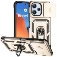 For Xiaomi Redmi 12 4G / 5G (Global) / Poco M6 Pro 5G Phone Case with Slide Camera Cover Anti-Scratch - Gold