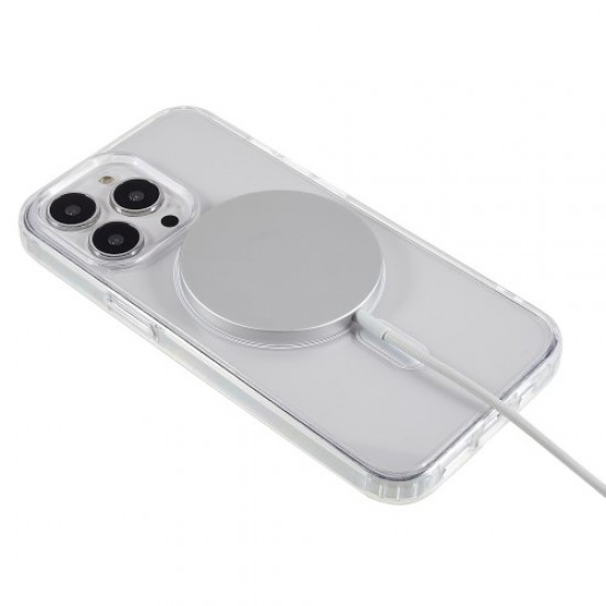 Magnetic Case for iPhone 13 Pro Max 6.7 inch. Hard Acrylic Soft TPU Transparent Phone Cover Compatible with MagSafe Apple Cases Mobile