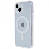 Μαγνητική Θήκη Σιλικόνης TPU με Σκληρή Πλάτη (συμβατή με MagSafe) για iPhone 15 Plus - Διάφανο