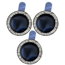 Σετ 3 τεμαχίων Σκληρυμένων Γυαλιών (Tempered Glass) Προστασίας Καμερών για iPhone 15 Pro / 15 Pro Max - Μαύρο