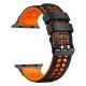 For Apple Watch Ultra 2 49mm / Series 9 45mm / SE (2023) 44mm / Ultra 49mm / 8 7 45mm / 6 5 4 SE (2022) SE 44mm / 3 2 1 42mm Dual Color Wrist Strap Silicone Watch Band - Black+Orange Gadgets - Toys - Hobby