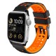 For Apple Watch Ultra 2 49mm / Series 9 45mm / SE (2023) 44mm / Ultra 49mm / 8 7 45mm / 6 5 4 SE (2022) SE 44mm / 3 2 1 42mm Dual Color Wrist Strap Silicone Watch Band - Black+Orange Gadgets - Toys - Hobby
