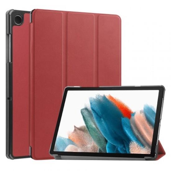 Θήκη Βιβλίο Tri-Fold με Βάση Στήριξης για Samsung Galaxy Tab A9 - Κόκκινο του Κρασιού Samsung Θήκες Tablet