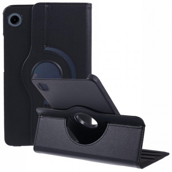 For Samsung Galaxy Tab A9 Case PU Leather Rotating Stand Tablet Cover - Black Samsung Cases Mobile Tablet