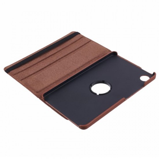 For Samsung Galaxy Tab A9 Case PU Leather Rotating Stand Tablet Cover - Brown Samsung Cases Mobile Tablet