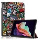 For Lenovo Tab P11 Gen 2 Pattern Printing PU Leather Protective Cover Trifold Stand Smart Tablet Case with Auto Wake / Sleep - Graffiti Lenovo Cases Mobile Tablet