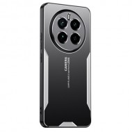 Υβριδική Θήκη με Σιλικόνη, Πλαστικό και Μέταλλο για Realme GT5 Pro 5G - Μαύρο/Ασημί