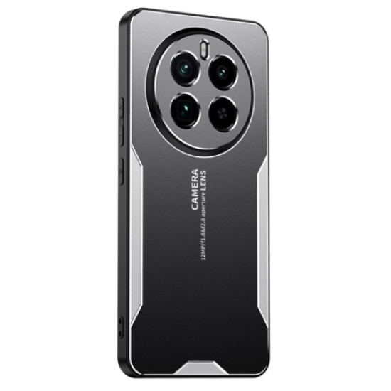 Υβριδική Θήκη με Σιλικόνη, Πλαστικό και Μέταλλο για Realme GT5 Pro 5G - Μαύρο/Ασημί Oppo Realme Θήκες Κινητών