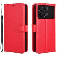 Θήκη Πορτοφόλι με Βάση Στήριξης (Όψη Δέρματος) για Xiaomi Poco X6 Pro 5G / Redmi K70E 5G - Κόκκινο