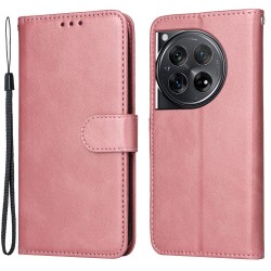 Θήκη Πορτοφόλι με Βάση Στήριξης (Όψη Δέρματος) για OnePlus 12 5G - Ροζ