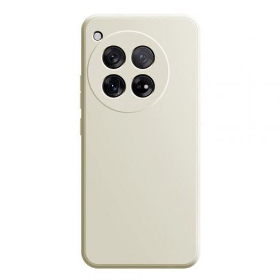 For OnePlus 12 5G Case Straight Edge Shockproof TPU Phone Case - Antique White OnePlus Mobile Cases