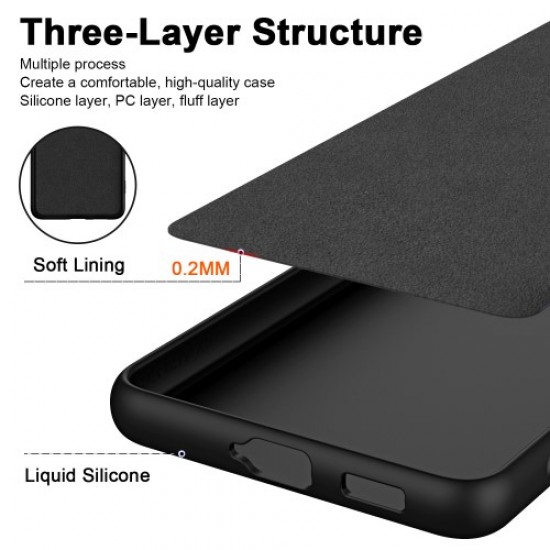 For Samsung Galaxy A55 5G Phone Case Rubberized TPU Cover 2.2mm Thickness - Black Samsung Cases Mobile