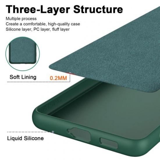 For Samsung Galaxy A55 5G Phone Case Rubberized TPU Cover 2.2mm Thickness - Green Samsung Cases Mobile