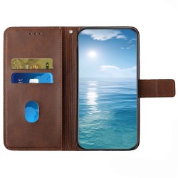 Θήκη Πορτοφόλι με Βάση Στήριξης (Όψη Δέρματος) με Γραμμές για Samsung Galaxy A55 5G - Καφέ Θήκη Πορτοφόλι με Βάση Στήριξης (Όψη Δέρματος) με Γραμμές για Samsung Galaxy A55 5G - Καφέ