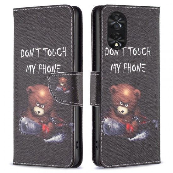 For TCL 40 NxtPaper Case Wallet Stand Pattern Printing PU Leather Flip Cover - Bear TCL Mobile Cases