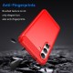 For Samsung Galaxy S24 Case Phone Cover TPU Carbon Fiber Texture Slim-Fit Cell Phone Shell - Red Samsung Cases Mobile