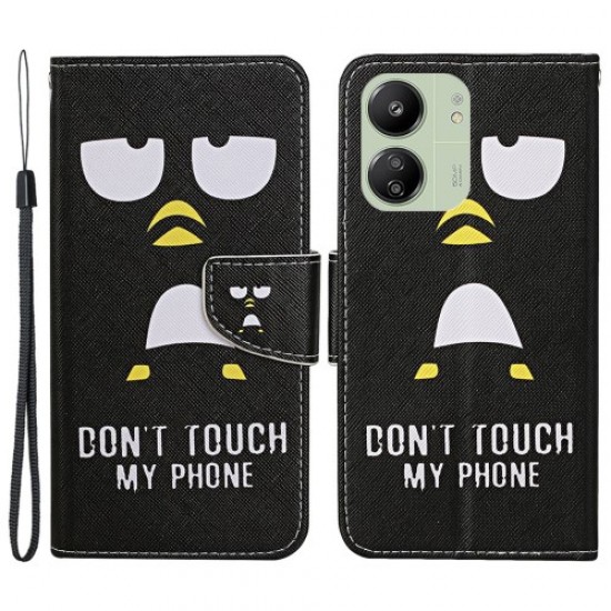 For Xiaomi Redmi 13C 4G / Poco C65 4G Leather Case Pattern Printing Phone Wallet Cover - Penguin XIAOMI Cases Mobile