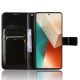 For Xiaomi Redmi Note 13 5G Case Crazy Horse Texture Phone Wallet Cover - Black XIAOMI Cases Mobile