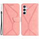 HT05 For Samsung Galaxy S24 Case Shock Absorbing Imprinted PU Leather Phone Cover - Pink Samsung Cases Mobile