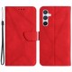 HT05 For Samsung Galaxy S24 Case Shock Absorbing Imprinted PU Leather Phone Cover - Red Samsung Cases Mobile