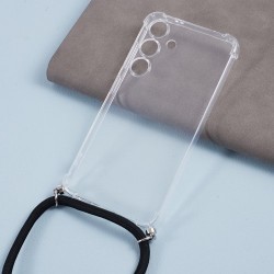 Θήκη Σιλικόνης TPU με Κορδόνι Λαιμού για Samsung Galaxy S24 5G - Διάφανο