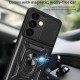 For Samsung Galaxy S24 Case Anti-drop Slide Lens Protection Scratch-resistant PC+TPU Phone Cover - Red Samsung Cases Mobile