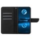 HT05 For Samsung Galaxy S24 Ultra Case Imprinted PU Leather Viewing Stand Phone Cover - Black Samsung Cases Mobile
