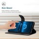 HT05 For Samsung Galaxy S24 Ultra Case Imprinted PU Leather Viewing Stand Phone Cover - Black Samsung Cases Mobile