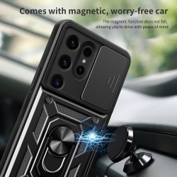 Υβριδική Θήκη με Πορτάκι Κάμερας και Δαχτυλίδι Κρατήματος για Samsung Galaxy S24 Ultra - Πράσινο Υβριδική Θήκη με Πορτάκι Κάμερας και Δαχτυλίδι Κρατήματος για Samsung Galaxy S24 Ultra - Πράσινο