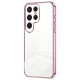 For Samsung Galaxy S24 Ultra TPU Phone Case Electroplated Frame Protective Cover - Pink Samsung Cases Mobile