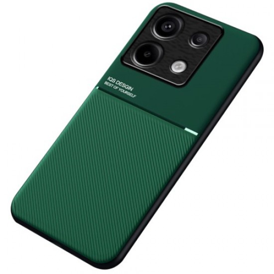 For Xiaomi Redmi Note 13 Pro 5G Back Case Phone Cover with Magnetic Holder Metal Sheet - Green XIAOMI Cases Mobile