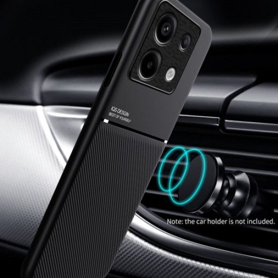 For Xiaomi Redmi Note 13 Pro 5G Back Case Phone Cover with Magnetic Holder Metal Sheet - Red XIAOMI Cases Mobile